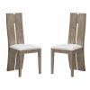 Dining Chair Set of 2 MDF, sponge .PU Leather Upholstered Cushion Seat Wooden Back Side Chairs Wood Armless Dining Chairs with High Back.