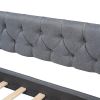 Upholstered Twin Size daybed with Two Drawers, Wood Slat Support, Gray