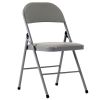 4pcs Elegant Foldable Iron & PVC Chairs for Convention & Exhibition Gray