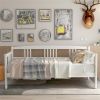 Modern Solid Wood Daybed, Multifunctional, Twin Size, White