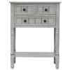 Narrow Console Table, Slim Sofa Table with Three Storage Drawers and Bottom Shelf for Living Room, Easy Assembly (Gray Wash)