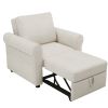 3-in-1 Sofa Bed Chair, Convertible Sleeper Chair Bed,Adjust Backrest Into a Sofa,Lounger Chair,Single Bed,Modern Chair Bed Sleeper for Adults,White(Ol