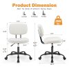 SWEETCRISPY PU Leather Low Back Task Chair Small Home Office Chair with Wheels