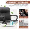 Sweetcrispy Mid Back Office Desk Chair with Padded Armrests PU Leather Home Office Chair