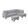 Grey Flannel Living Room Sofa Set A