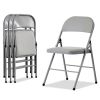 4pcs Elegant Foldable Iron & PVC Chairs for Convention & Exhibition Gray