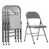 4pcs Elegant Foldable Iron & PVC Chairs for Convention & Exhibition Gray