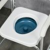 Shower Commode Wheelchair, Waterproof Rolling Over Toilet Chair with Padded Seat