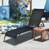 Adjustable Patio Chaise Folding Lounge Chair with Backrest