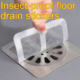 Disposable Self-adhesive Tian Zi Floor Drain Sheet Anti-blocking Insect-proof Anti-hair (Option: Gray-30PCS)