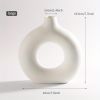 1pc; White Ceramic Vase White Vases For Decor; Modern Home Decor Vase; Boho Vases For Decor; Circle Vase; Round Vase; Donut Vase; Decorative Vase