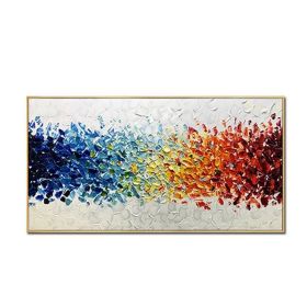 Handmade Abstract Oil Painting Top Selling Wall Art Modern Minimalist Colorful Picture Canvas Home Decor For Living Room  No Frame (size: 50X100cm)