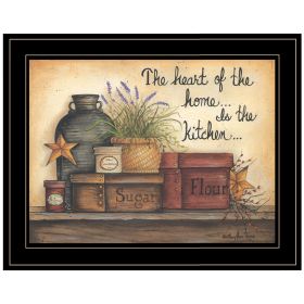 "Heart of the Home" By Mary June, Ready to Hang Framed Print, Black Frame (Color: as Pic)