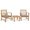 3 Pieces Outdoor Furniture Set with Soft Seat Cushions