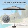 9FT Patio Umbrella, Outdoor Table Umbrella with Push Button Tilt and Crank, UV Protection Waterproof Market Sun Umbrella with 8 Sturdy Ribs for Garden