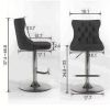 Furniture,Swivel Velvet Barstools Adjusatble Seat Height from 25-33 Inch, Modern Upholstered Chrome base Bar Stools with Backs Comfortable Tufted for