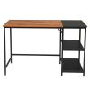 FCH Home Office Computer Desk, Study Writing Desk with Wooden Storage Shelf, 2-Tier Industrial Morden Laptop Table with Splice Board (Vintage Oak Fini