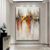 Handmade Oil Painting Canvas Wall Art Decoration Abstract Art Painting Gold Foil Streamer for Home Living Room hallway bedroom luxurious decorative pa