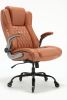 High Back Office Chair- Lifting Headrest Flip Arms Built-in Adjustable Lumbar Support, Executive Computer Desk Chair Ergonomic Design Strong Metal Bas