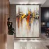 Handmade Oil Painting Canvas Wall Art Decoration Abstract Art Painting Gold Foil Streamer for Home Living Room hallway bedroom luxurious decorative pa