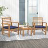 3 Pieces Outdoor Furniture Set with Soft Seat Cushions