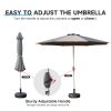 9FT Patio Umbrella, Outdoor Table Umbrella with Push Button Tilt and Crank, UV Protection Waterproof Market Sun Umbrella with 8 Sturdy Ribs for Garden