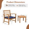 3 Pieces Outdoor Furniture Set with Soft Seat Cushions