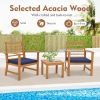 3 Pieces Outdoor Furniture Set with Soft Seat Cushions