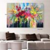 Handmade Hand Painted Wall Art On Canvas Abstract Colorful Vintage Floral Botanical Modern Home Living Room hallway bedroom luxurious decorative paint