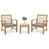 3 Pieces Outdoor Furniture Set with Soft Seat Cushions