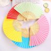 1pc Folding Fan Handheld Fans Chinese Paper Classical Hanfu Fan Solid Color Hand Fan Home Decoration Fan Chinese Fan Hand Folding Fans