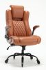 High Back Office Chair- Lifting Headrest Flip Arms Built-in Adjustable Lumbar Support, Executive Computer Desk Chair Ergonomic Design Strong Metal Bas