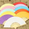 1pc Folding Fan Handheld Fans Chinese Paper Classical Hanfu Fan Solid Color Hand Fan Home Decoration Fan Chinese Fan Hand Folding Fans