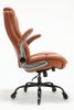 High Back Office Chair- Lifting Headrest Flip Arms Built-in Adjustable Lumbar Support, Executive Computer Desk Chair Ergonomic Design Strong Metal Bas