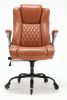 High Back Office Chair- Lifting Headrest Flip Arms Built-in Adjustable Lumbar Support, Executive Computer Desk Chair Ergonomic Design Strong Metal Bas