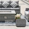 Direct Wicker 5-Piece Wicker Patio Fire Pit Sectional Seating Set with Gray Cushions