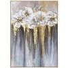 Foil golden flowers hand painted oil painting on canvas abstract large painting wall picture for home office decor