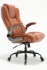 High Back Office Chair- Lifting Headrest Flip Arms Built-in Adjustable Lumbar Support, Executive Computer Desk Chair Ergonomic Design Strong Metal Bas